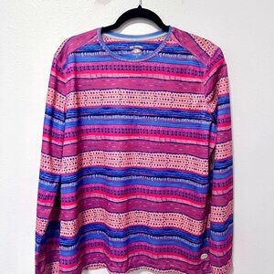 Colorful Striped Long Sleeve performance outfitter Top XL